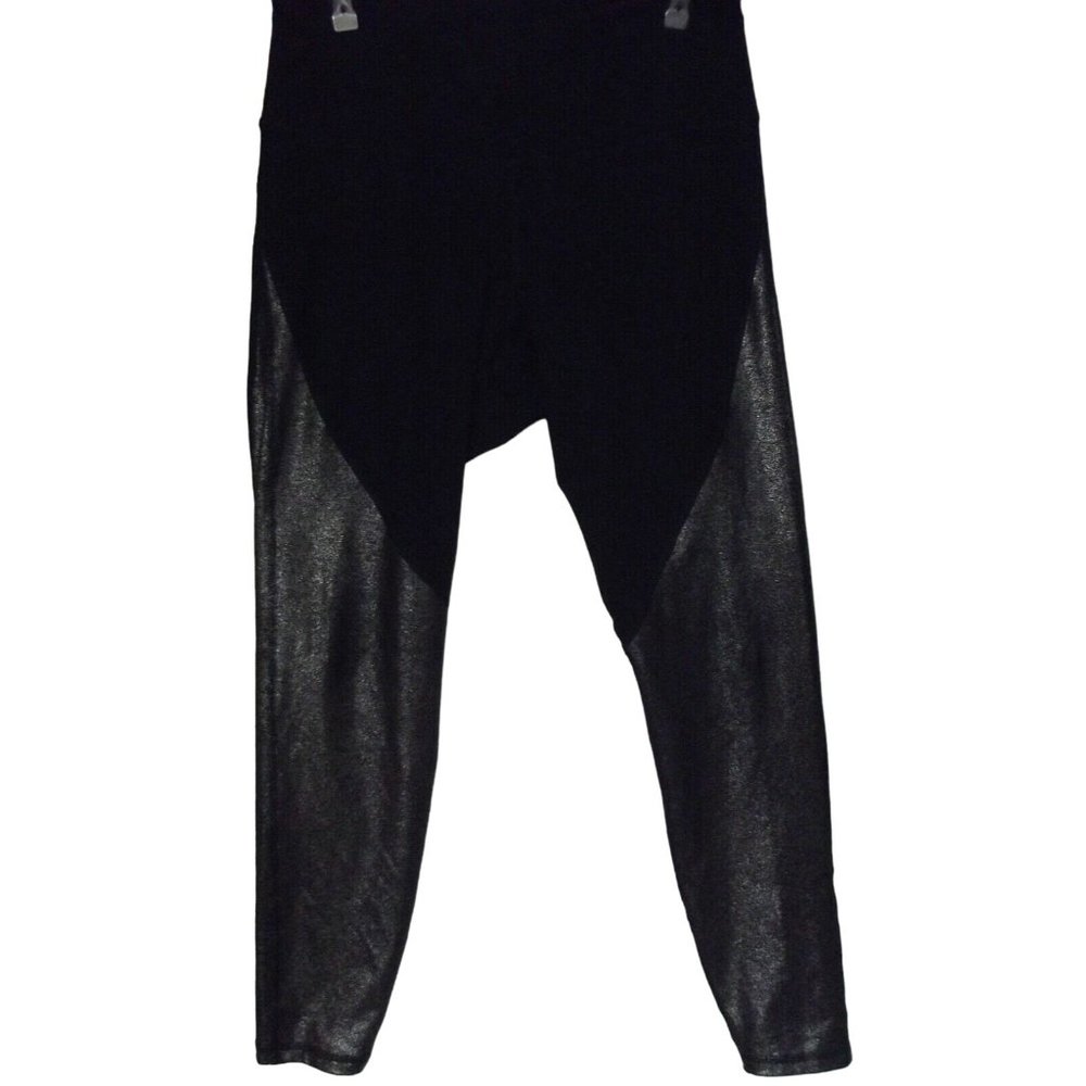 Old Navy Size Large x 28" Black Metallic High Waist Leggings Pants l